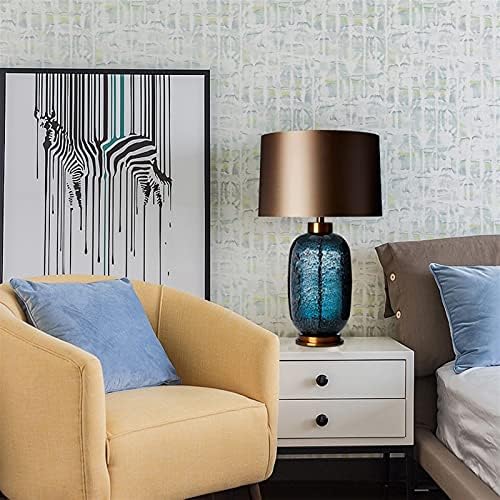Modern Egg Shape Glass Table Lamp with Fabric Shade
