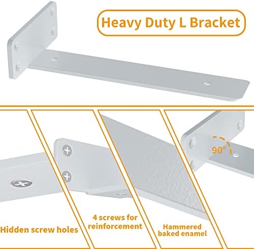 ZGO 8 Inch Floating Shelf Brackets 6 Pack