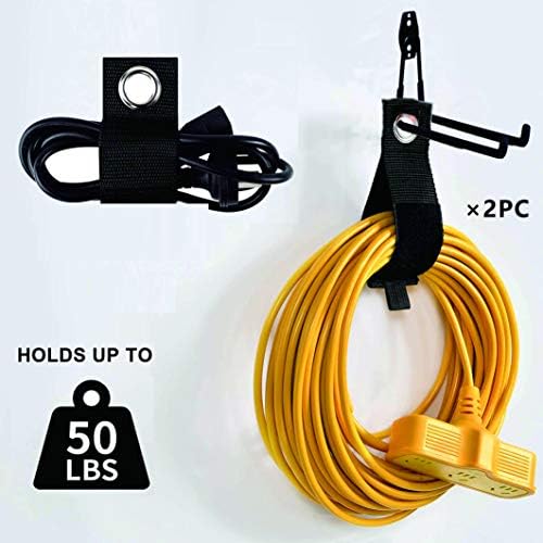 SMARTOLOGY Garage Hooks 4 Pack with Extension Cord Holders