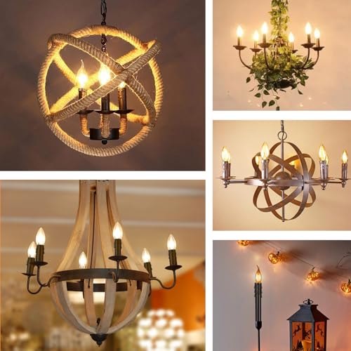 Helunsi 6-Piece E12 Chandelier Socket Kit