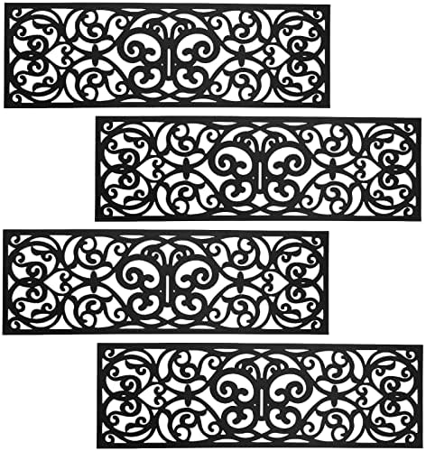 Hedume 4 Pack Rubber Stair Mats Non Slip Treads