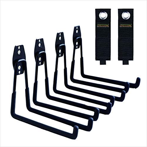 SMARTOLOGY Garage Hooks 4 Pack with Extension Cord Holders