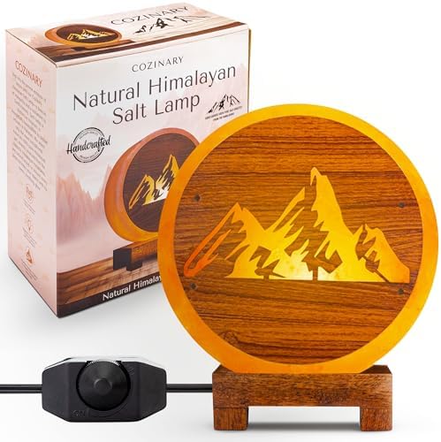 Pink Himalayan Salt Lamp with Dimmer - Handcrafted Mountain Design