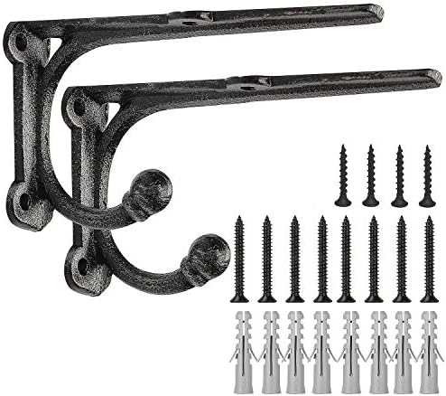 HERNGEE 6 Inch Heavy Duty Cast Iron Shelf Brackets 2 Pack