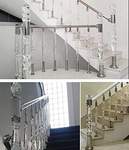 Round Newel Post Crystal Cap Finial with Metal Base