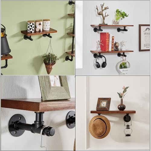 67 Inch Industrial Pipe Shelf Bracket 6 Pack