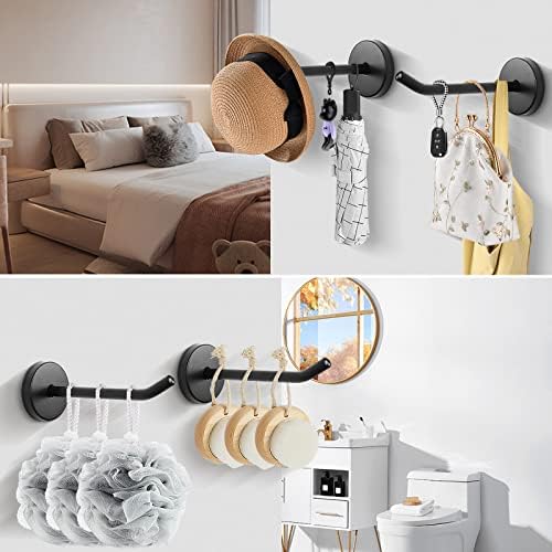 NearMoon Coat Hooks 6 Pack Matte Black 4 Inch Heavy Duty