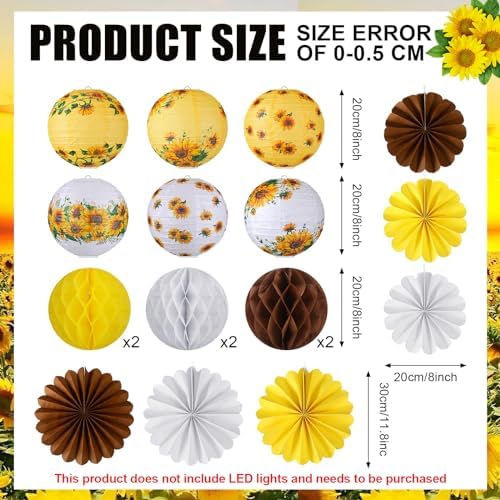 Raiten 18 Pcs Sunflower Party Decor Kit