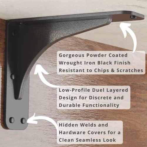 Starby Gladiator Series 500 Lb Low Profile Granite Shelf Brackets 2 Pack
