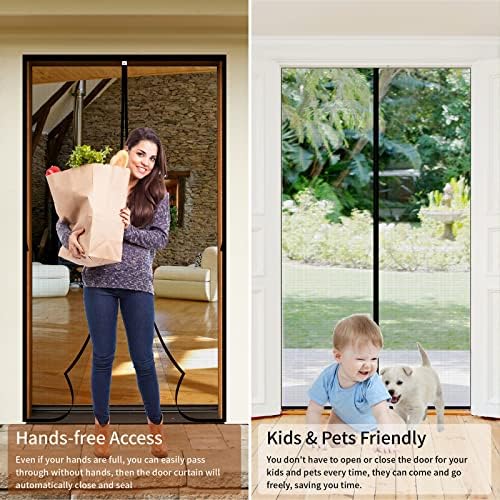 Screen Door Mesh Magnetic Closure 36x80 Inch