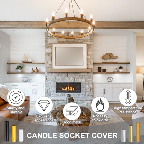 PATIKIL 2 Inch Tall Candle Covers Metal Sleeves 10pcs