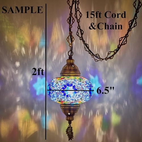 DEMMEX Turkish Mosaic Plug-in Pendant Light