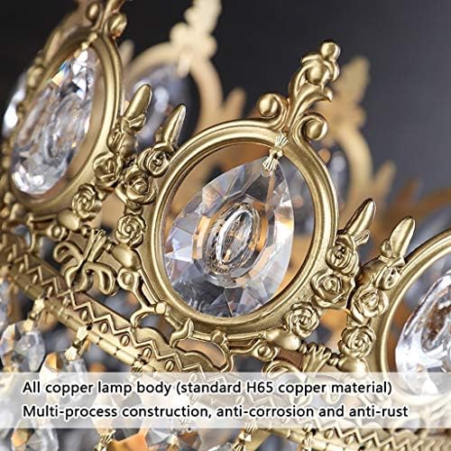 Elegant Copper Crystal Table Lamp with LED Light
