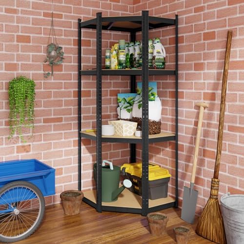 Tangkula 4-Tier Corner Shelving Unit 1600 LBS Heavy Duty