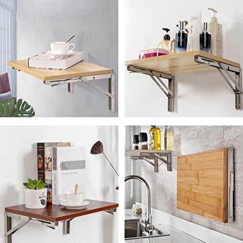 YUMORE 14 Inch Heavy Duty Stainless Steel Folding Shelf Bracket