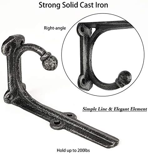 HERNGEE 6 Inch Heavy Duty Cast Iron Shelf Brackets 2 Pack