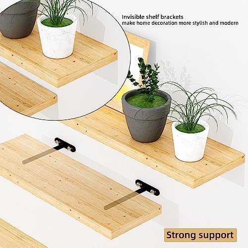 6 Inch Floating Shelf Brackets 6-Pack - Heavy Duty Steel Hidden Wall Mounts
