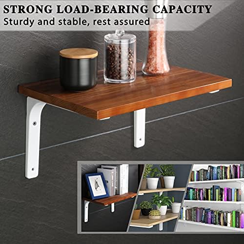 SAYAYO 4PCS Iron Wall Shelf Bracket Bright White