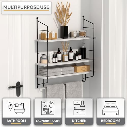 Sorbus 3-Tier Floating Bathroom Shelves White