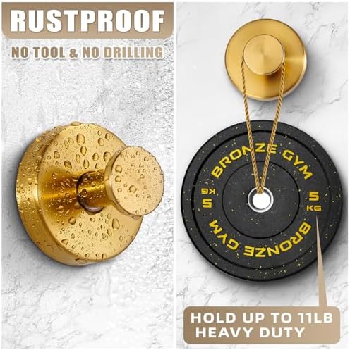 Fenas Suction Cup Hooks 2 Pack Brushed Gold