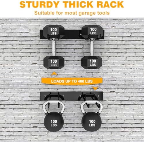 SAMRELAX Garage Tool Organizer Wall Mount 2Pack Hooks