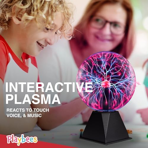 Red Plasma Ball 7 Inch Plug In Tesla Coil Bulb