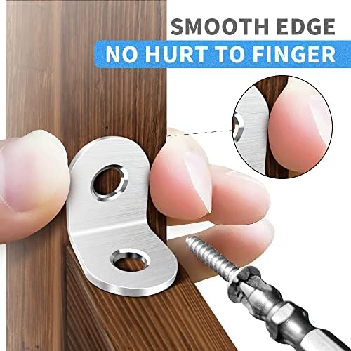 40PCS Stainless Steel L Corner Brackets with Screws