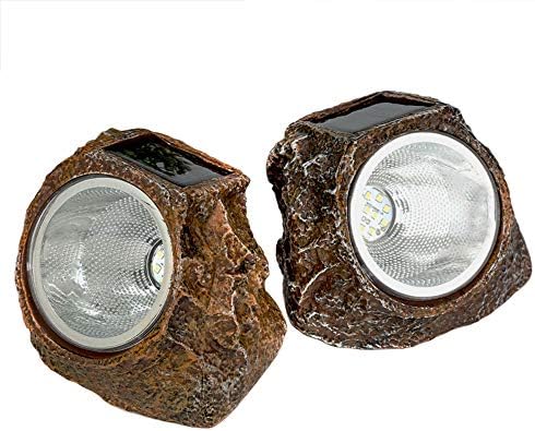 EiGreen Solar Garden Rock Lights 2 Pack