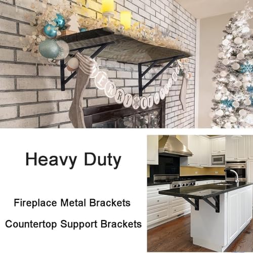 2Pcs 16 Inch Heavy Duty Floating Shelf Brackets for Countertops and Fireplaces