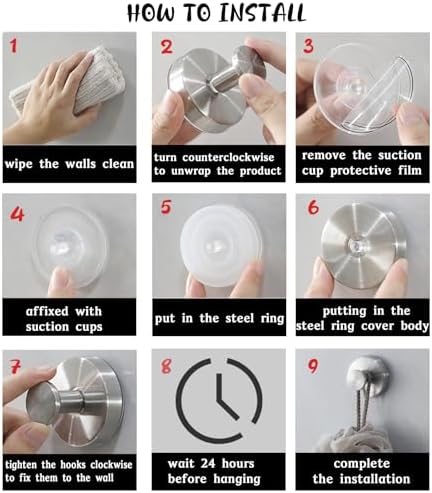 WIKNOW Suction Cup Hooks for Wreaths on Glass