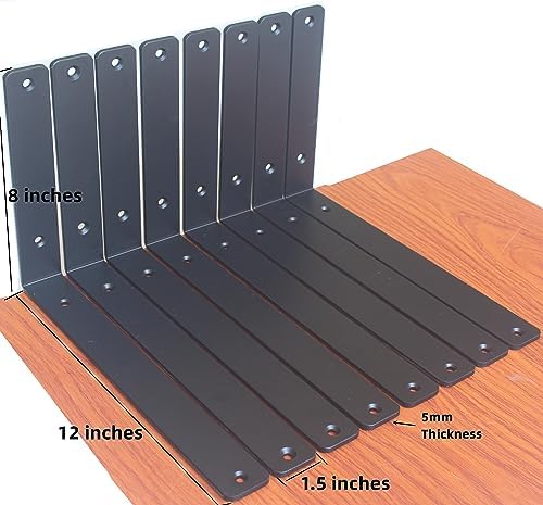12 Pack Heavy Duty L Shelf Brackets with Screws