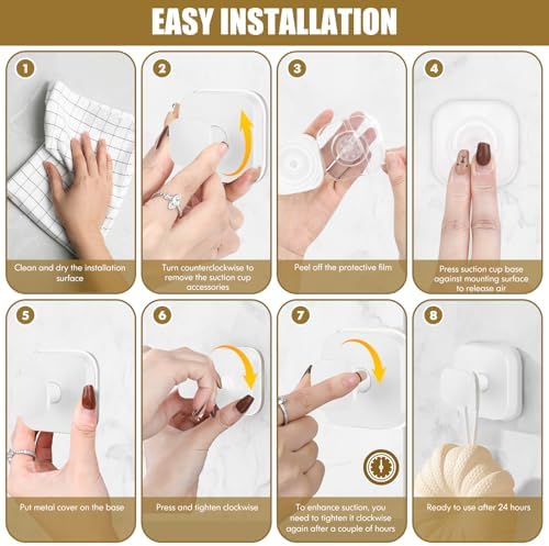 BKV Suction Cup Hooks for Shower and Bathroom Use - 2 Pack