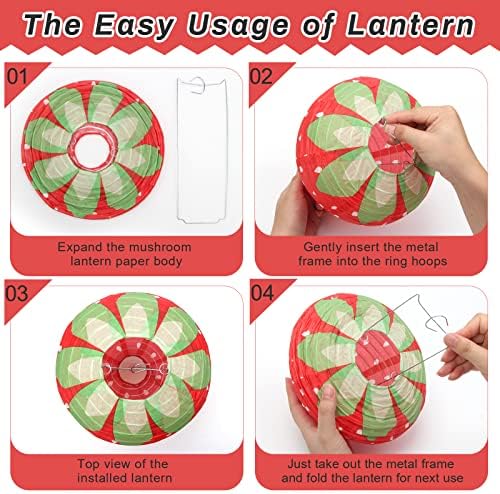 Windspeed Strawberry Paper Lanterns 8Pcs Set