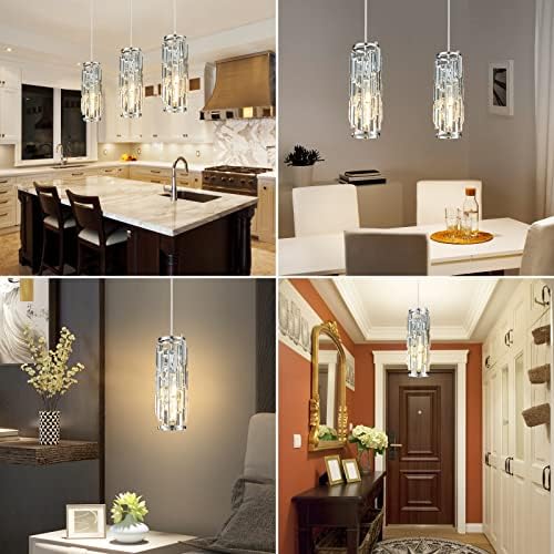 LMQNINE Chrome Pendant Light 3-Pack Set