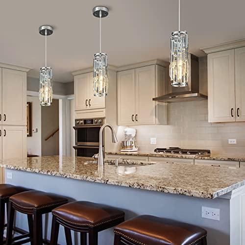 LMQNINE Chrome Pendant Light 3-Pack Set