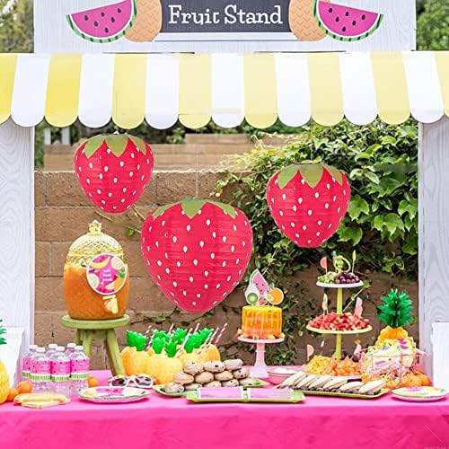 Cute Strawberry Paper Lanterns Set of 6PCS