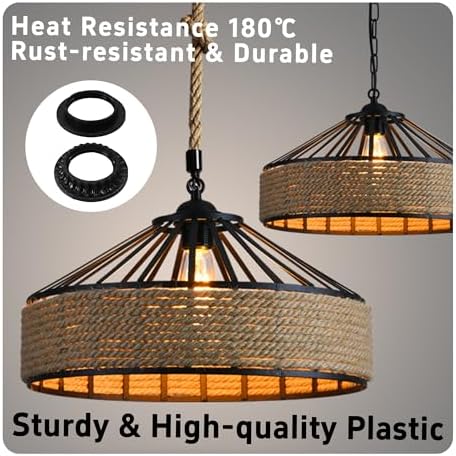 4Pcs E26 Lamp Shade Rings Black Socket Collar Reducer