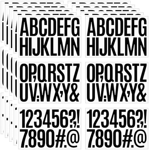 480 Pcs Waterproof 3 Inch Vinyl Alphabet Number Stickers Black