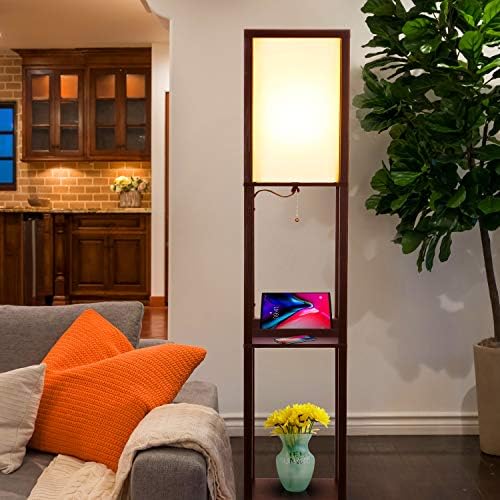 Brightech Maxwell Floor Lamp with USB and Wireless Charging