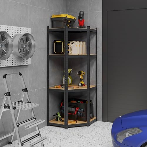 Tangkula 4-Tier Corner Shelving Unit 1600 LBS Heavy Duty