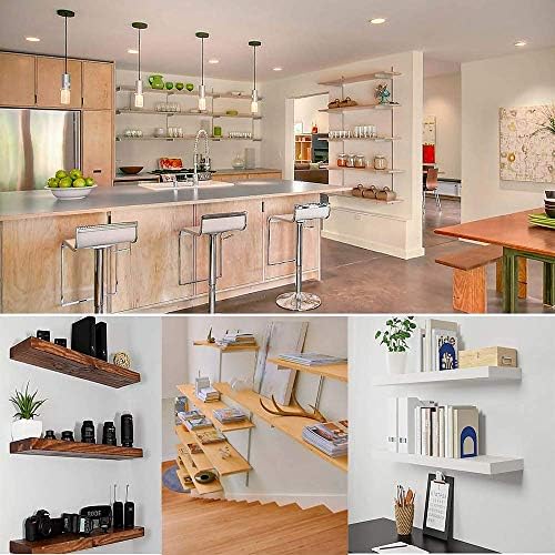 Heavy Duty Floating Shelf Bracket Set of 6 - Solid Steel