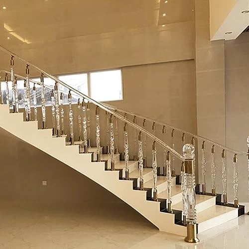 Clear Acrylic Newel Post with Gold Cap Finial 120cm