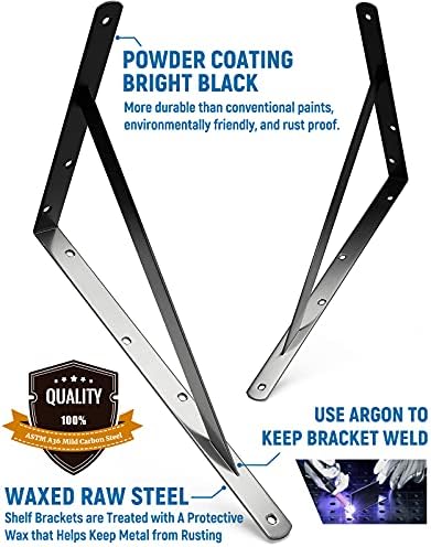 LEOPO 14 Inch Heavy Duty Shelf Brackets 8 Pack