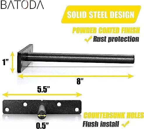 BATODA 8 Inch Heavy Duty Floating Shelf Brackets 16 Pc Set