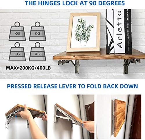 Folding Shelf Brackets 12 Inch Heavy Duty Stainless Steel