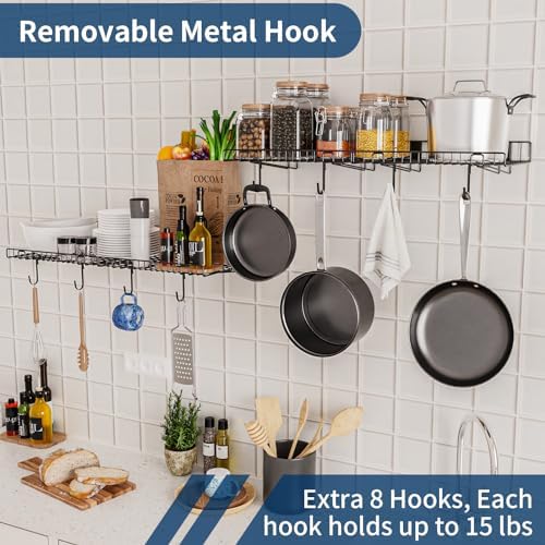 4 Pack Heavy Duty Garage Wall Shelves with Hooks