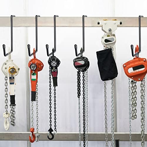 DINGEE Large Heavy Duty Vinyl Coated Hooks 4 Pack Black