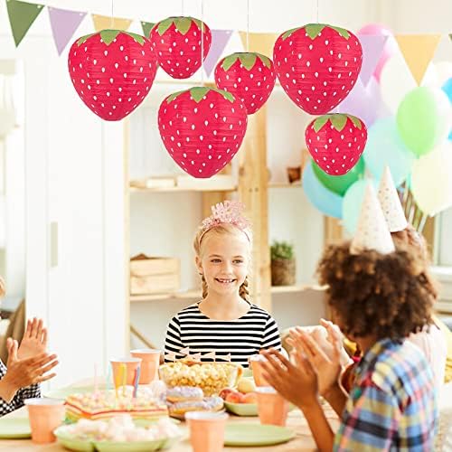 Cute Strawberry Paper Lanterns Set of 6PCS