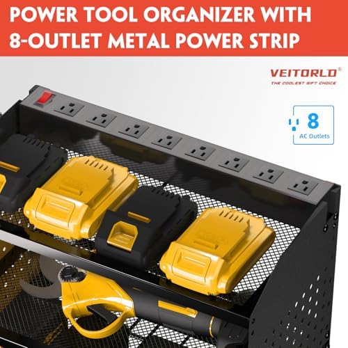 Veitorld Power Tool Organizer Wall Mount with Charging Station