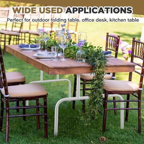 Tandefio 2 Pcs Folding Table Legs 28 Inch White
